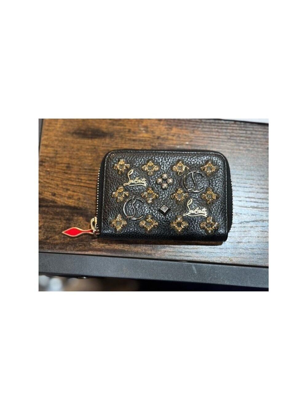 Christian Louboutin Panettone Studded Leather Coin wallet with box and dust bag - Picture 6 of 16